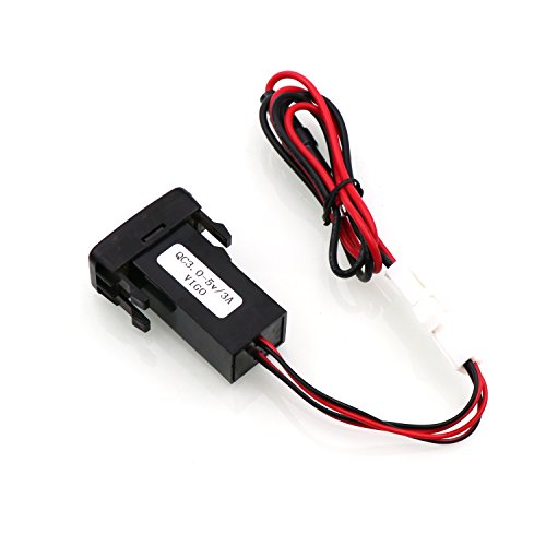 QC3.0+5V 3A Dual USB Power Socket, Quick Charge Car Charger USB Adapter for Smart Phone PDA iPad iPhone Android GPS Use for TOYOTA