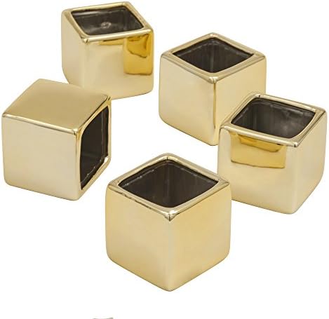 Ivy Lane Design Mini Flower Pots Party Favors, Gold, Set of 5