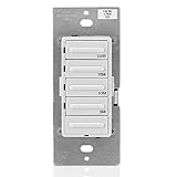 Leviton LTB30-1LZ Decora 1800W Incandescent/20A Resistive-Inductive 1HP Preset 5-10-15-30 Minute Countdown Timer Switch, White/Ivory/Light Almond