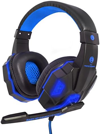 Bass HD Gaming Headset By El Perfecto Gaming: Padded Stereo Headphones EL2020 Hot USB 3.5MM LED Lighting Surround Headset Headband with Mic for PC/Mac/Laptop Computer Game-Not Support Xbox/PS4