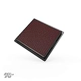 K&N engine air filter, washable and reusable:  2010-2019 Jeep/Dodge SUV V6/V8 (Grand Cherokee, Durango) 33-2457