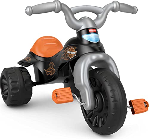 Fisher-Price Toddler Tricycle Harley-Davidson Tough Trike, Toy Bike with Handlebar Grips &