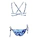 Ayliss Women Tie Dye Bandage Push up Padded Bikini Set with Side-tie Bottom US2 Blue