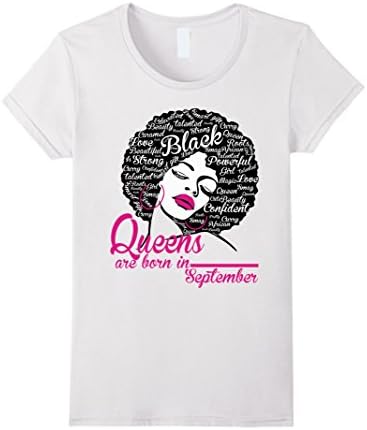 Womens Queens Are born in September - Strong Black Women Tee XL White