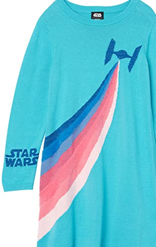 AMAZON ESSENTIALS DISNEY | MARVEL | STAR WARS | FROZEN | PRINCESS TODDLER GIRLS’ SWEATER DRESSES (PREVIOUSLY SPOTTED ZEBRA), BLUE STAR WARS, 3T