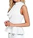 Shawhuwa Womens Sexy Asymmetric Ruffle Side Peplum Top Clubwear L White