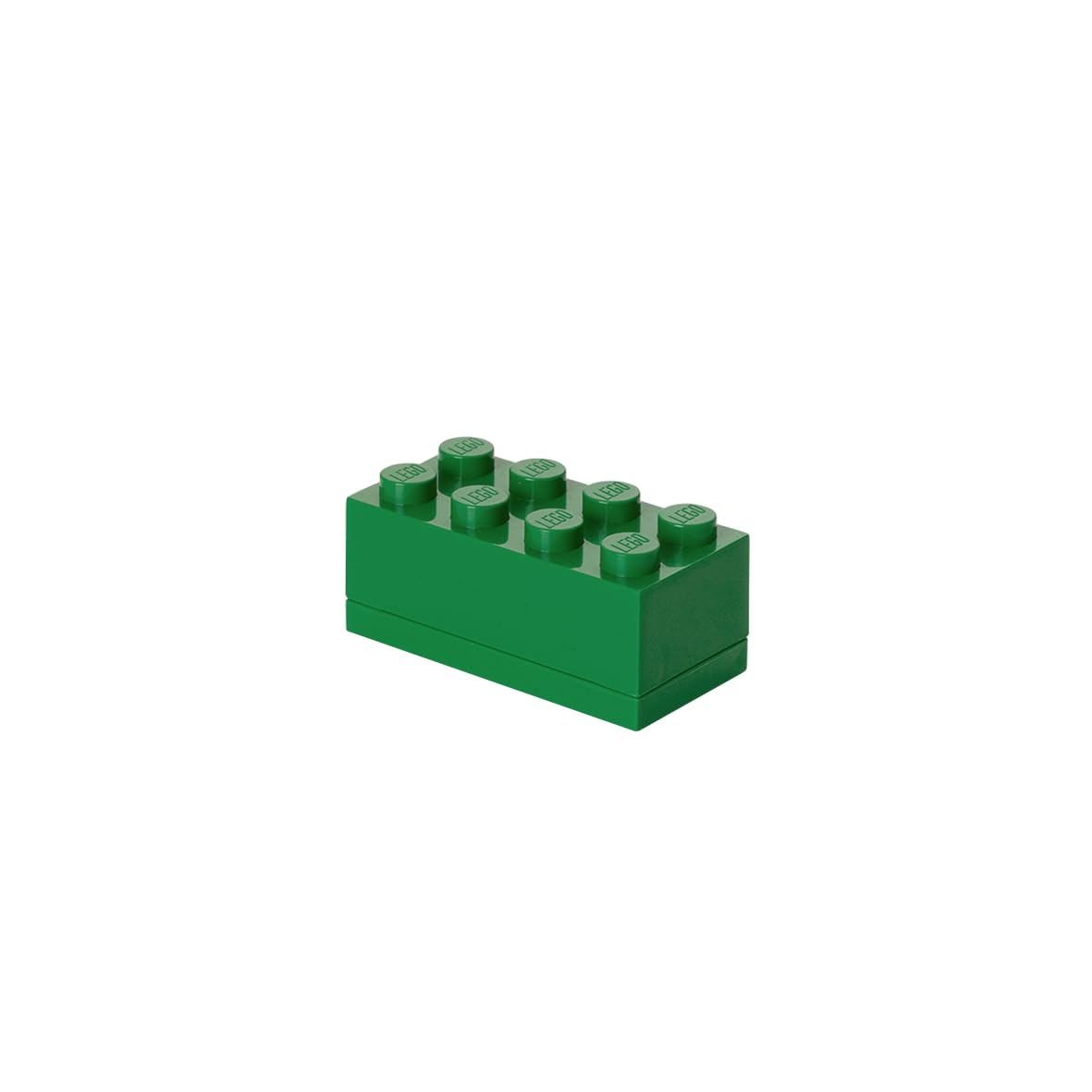 LEGO Mini Box 8 Knobs Green - Versatile Small Storage Box for Snacks, Jewellery, Hair Accessories, and Souvenirs - Safe, Easy to Clean, 46x92x43 mm