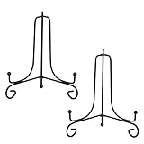(2 Pack) Iron Display Stand, Black Iron Easel Plate