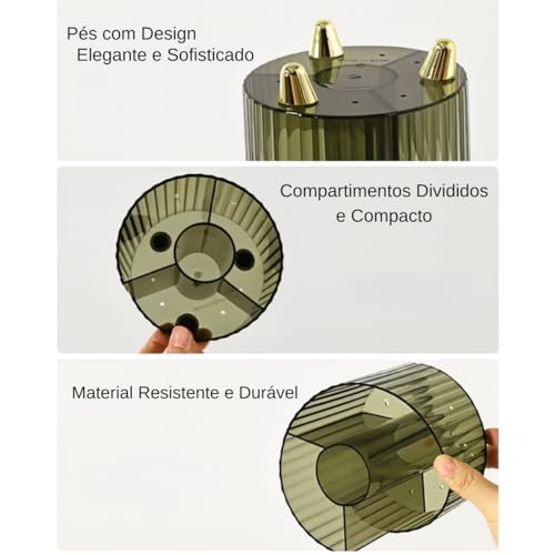Organizador de Maquiagem Organizador de Pincéis de Maquiagem Beleza Porta Pincel para Viagem em Acrílico Transparente Cor Sortida Design Moderno Compartimentos Divididos Premium