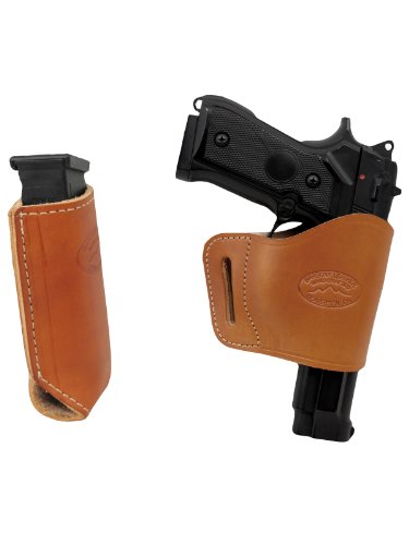 Barsony-Saddle-Tan-Leather-Yaqui-OWB-Holster-w-Mag-Pouch-for-LLAMA-82-87-MAX-I-II-right