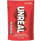 UNREAL Dark Chocolate Peanut Butter Cups | Vegan, Gluten Free, Less Sugar | 3 Bags
