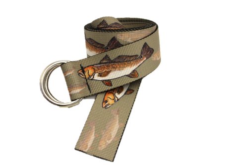 D-Ring Canvas Web Sailing Belt Made in USA by Thomas Bates (Tan Redfish)