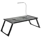 Ivation Adjustable Lap Desk Foldable Smart Table, Stand, for Laptop, Notebook & Tablets with Rechargeable Built-In Power Bank 13,200 mAh, 2 USB Ports & Reading Lamp