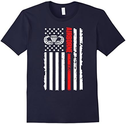 Mens Airborne Shirt American Airborne Flag T-shirt XL Navy