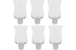 Koyal Wholesale Candelabra Hurricane Glass Shades, Bulk Set of 6 Peg Votive Holders (Clear, 3.5-Inch)