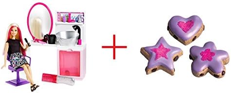 Barbie Sparkle Style Salon Doll Playset - Blonde AND Cool Baker Magic Mixer Chocolate Chip Cookies Mix Pack - Bundle