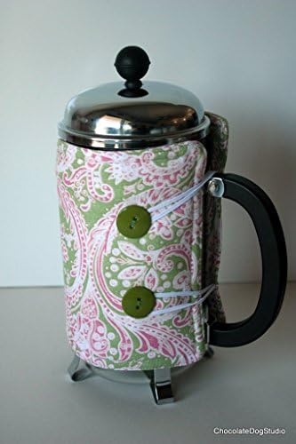 French press coffee press cozy for Bodum 6 cup coffee press,, Handmade in Chocolate Dog Studio