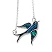Best Handcrafted Blue Green Abalone Paua Bird Pendant Silver Mood Necklace Jewelry Gift for Women Girls