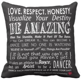 JulianArtsale Carries Inspirational Dance Quotes Pillow Black Pillow