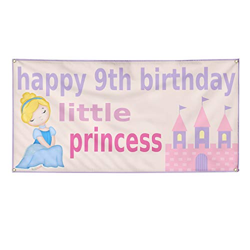 Vinyl Banner Sign Happy 9th Birhday Princess Lifestyle Marketing
