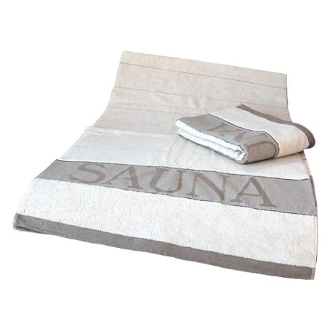 Saunatuch XXL Exklusiv ca. 220 x 75 cm Farbe natur