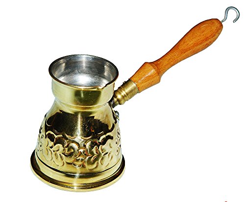 Brass Engraved Turkish Coffee Maker Pot Ibrik Traditional 3 Cups Cezev Arabic Egyptian
