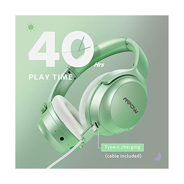 Hybrid-Noise-Cancelling-Headphones-Mpow-Bluetooth-50-Headphones-Over-Ear-Hi-Fi-Deep-Bass-Wireless-Headphones-with-Mic-Soft-Protein-Earpads-Headset-for-Home-Office-Online-Class-Cellphone-PC-TV Hybrid Noise Cancelling Headphones, Mpow Bluetooth 5.0 Headphones Over Ear, Hi-Fi Deep Bass Wireless Headphones with Mic…