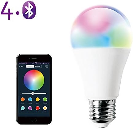 OKELUX Bluetooth Smart LED Bulb Smartphone (iOS &amp; Android) Controlled Party Light, Dimmable Multi-Colors Changing, A19 Bulb 60 Watt Equivalent, Works with Alexa