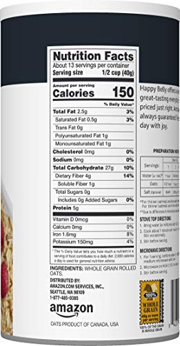 AMAZON GROCERY, OLD FASHIONED OATS, 18 OZ