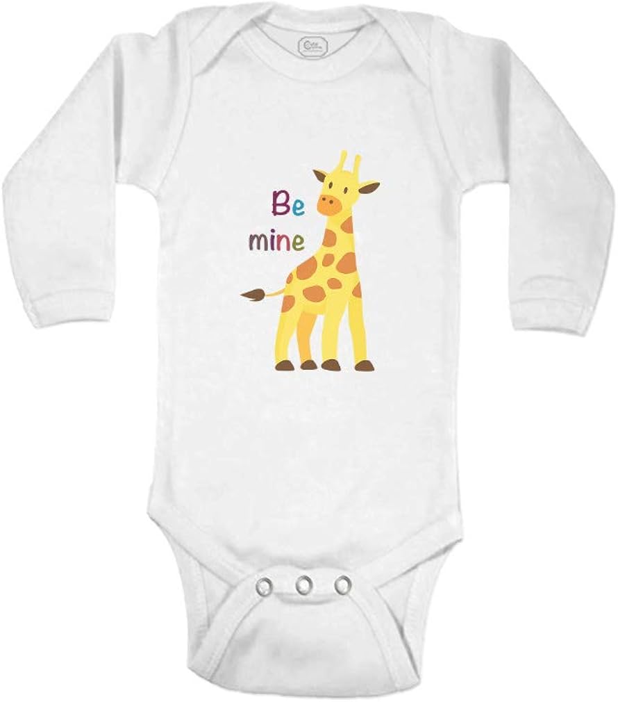 Baby Long Sleeve Bodysuit Be Mine Giraffe Animals Safari