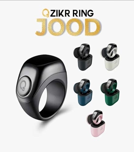 Jood J01 Smart Zikr Ring Tasbih Counter, Smart Rings Tasbeeh For Prayer Reminder OLED Display,IP67 Waterproof, 3 Sizes (18/20/22mm) + Charging Case (Gray)