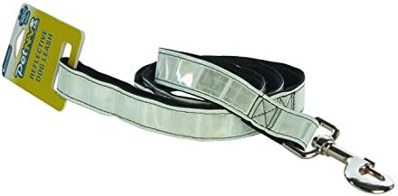 PetNV DL-022 Reflective Leash, Long, Heavy Duty, Reflects Light Up to 1,500 Times Brighter, 1" Wide, 46-5/16", White