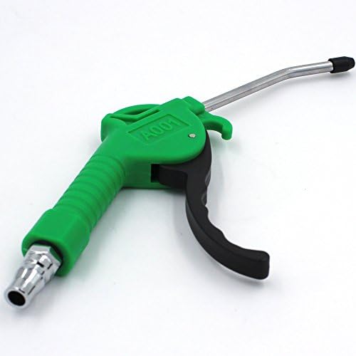 DOPOW Long Angled Nozzle Plastic Pistol Grip Air Gun with Rubber Tip and Quick Connecting Fitting 1/4''PT (Green )
