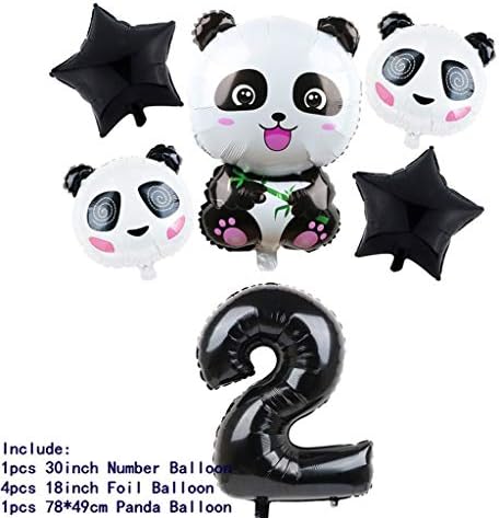 Vineyard Cute Giant Panda Aluminum Balloon Cartoon Animal Foil Balloon Set Birthday Party Decoration New Year Party Gift Party Background Decoration (Color : 2)
