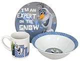 Disney Frozen Snow Expert Dinnerware Set, Olaf, 3-Piece