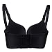 Bluewhalebaby Women's Push up Padded Smooth Comfort Satin Bra Classy Brassiere Black 34B