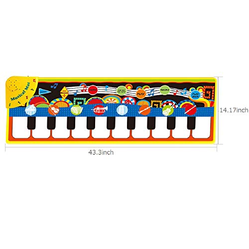 KAREZONINE Piano Mat, Kids Keyboard Mat Playmat Education Toy Birthday Christmas Easter Day Gift for Kids Boys Girls