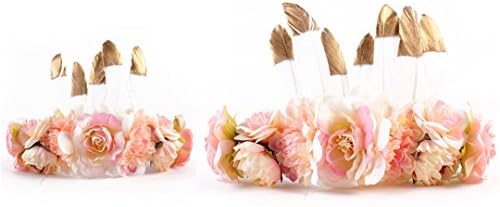 2PCS/SET Mom And Child Feather Flower Headdress Party Hat Indian Style Headband Garland Hair Accessories Baby Shower Decoration