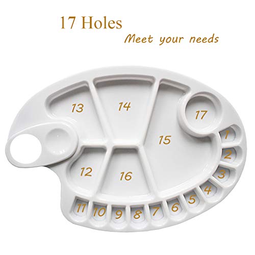 Non-Stick Paint Palette 2 PCS Artist Paint Mixing Tray Palette Oval Shaped Easy Clean Art