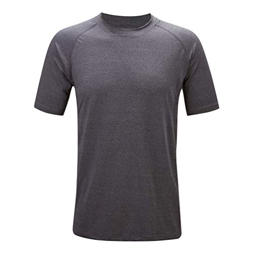 ZITY Men's Workout Tee,Men's Running Short-Sleeve T-Shirt,Fitness Quick Dry Shirt Coral , navy,dark Grey,green,2XL
