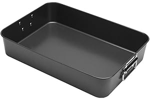 SundiooK Stainless Steel Large Turkey Roaster Pan with Handles, Non-Stick Roasting Pan for 16in, Even Heat Distribution, Oven