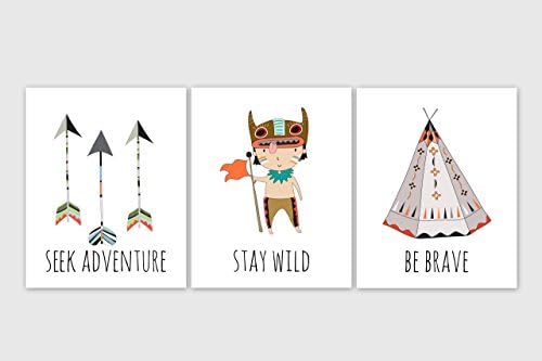 Tribal Boy Nursery Decor, Tribal Girls Art Prints, Set of 3 Unframed Prints