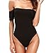 SUBWELL Women Off Shoulder Short Sleeve Bodycon Stretchy Leotard Bodysuit Jumpsuits