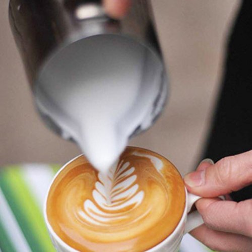 Fcoson Stainless Steel Milk Frothing Cup 20oz Espresso Frother Pitcher with Measurement Inside