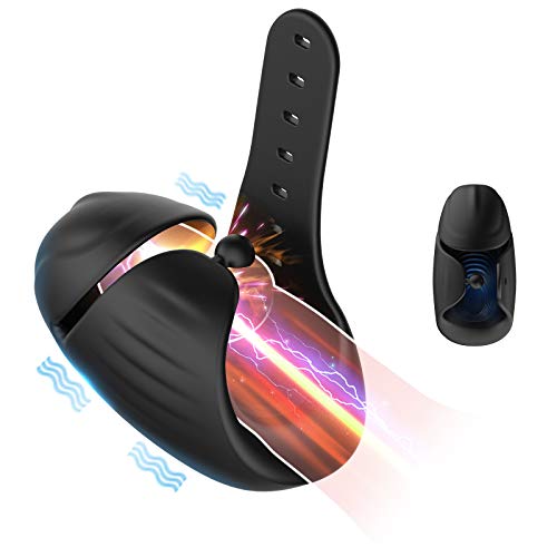 Urnight Penis Vibrator Male Masturbators Penis Massager with 8 Vibration Modes,Glans Trainer Masturbation for Retarded Ejaculation,Adjustable Vibrating Size Sex Toy for Male