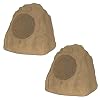 Theater Solutions 2R8S Outdoor Sandstone 8″ Rock 2 Speaker Set for Deck Pool Spa Yard Garden