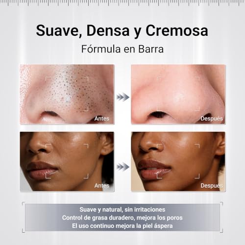 Dr.Leo Mascarilla de Arcilla en Barra, Limpia Poros y Puntos Negros, 45g | Con caolín, carbón y ectoína, limpia poros profundamente, controla grasa, elimina puntos negros, apta para piel sensible