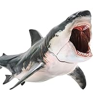 PNSO Megalodon Shark Prehistoric Sea Ocean Animal PVC Action Models Educational Painted Figure Figurine Ancient Sea Monster Toys for Adults Original Gift Box