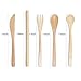 Organic Reusable Bamboo Utensils With Straw | Bamboo Travel Cutlery Set | Eco Friendly | Biodegradable | Flatware Set With Cotton Pouch For Camping, Travel, Picnic, Office, Hiking, Party, School Lunch