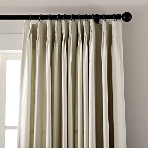 ChadMade Pinch Pleated Curtain 52W x 96L Inch Solid Blackout Patio Door